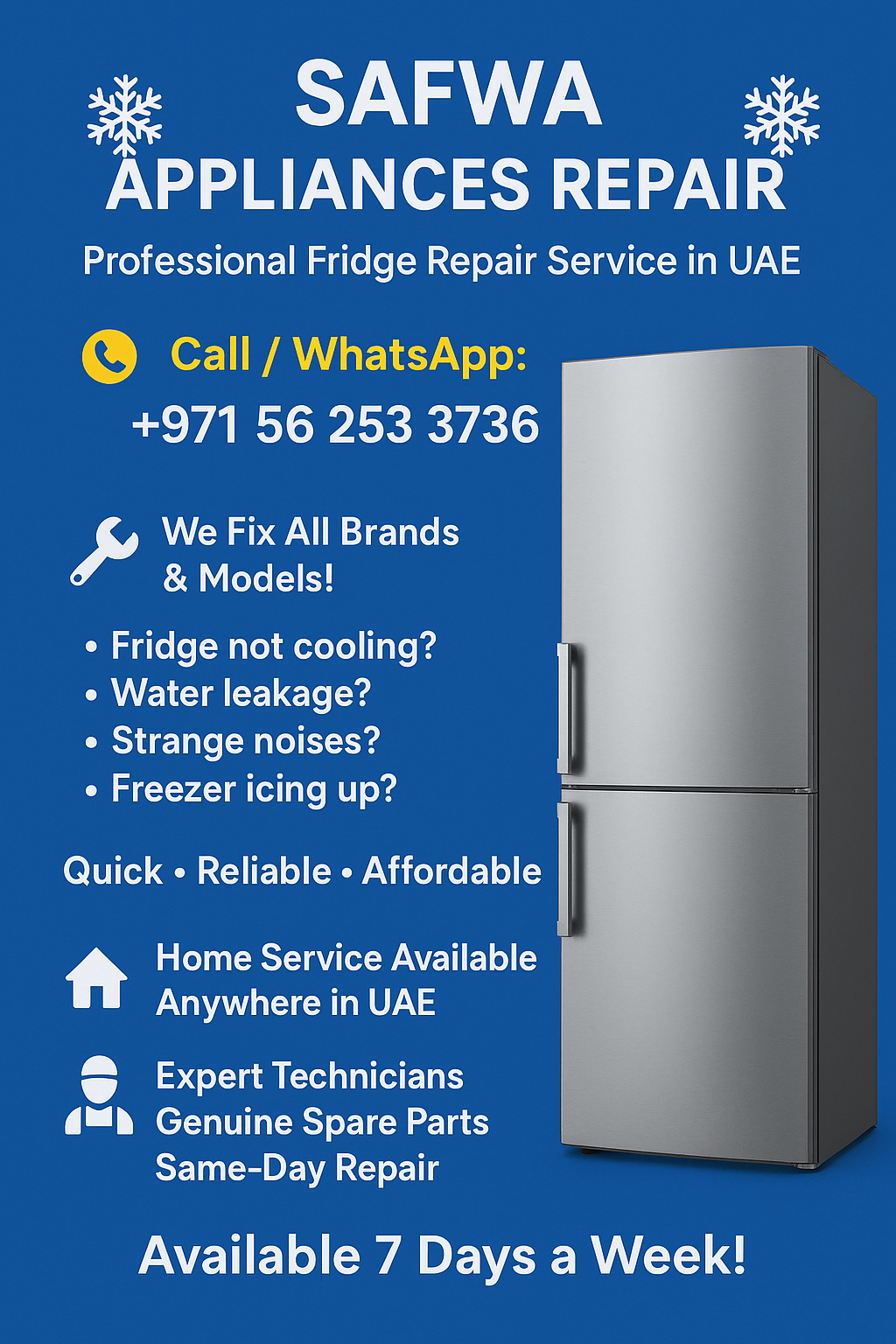 Expert Refrigerator Repair in Dubai Silicon Oasis